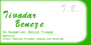 tivadar bencze business card